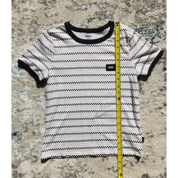 Vans Women's Size XS Checkerboard‎ Stripe Short Sleeve TShirt - Picture 2 of 3